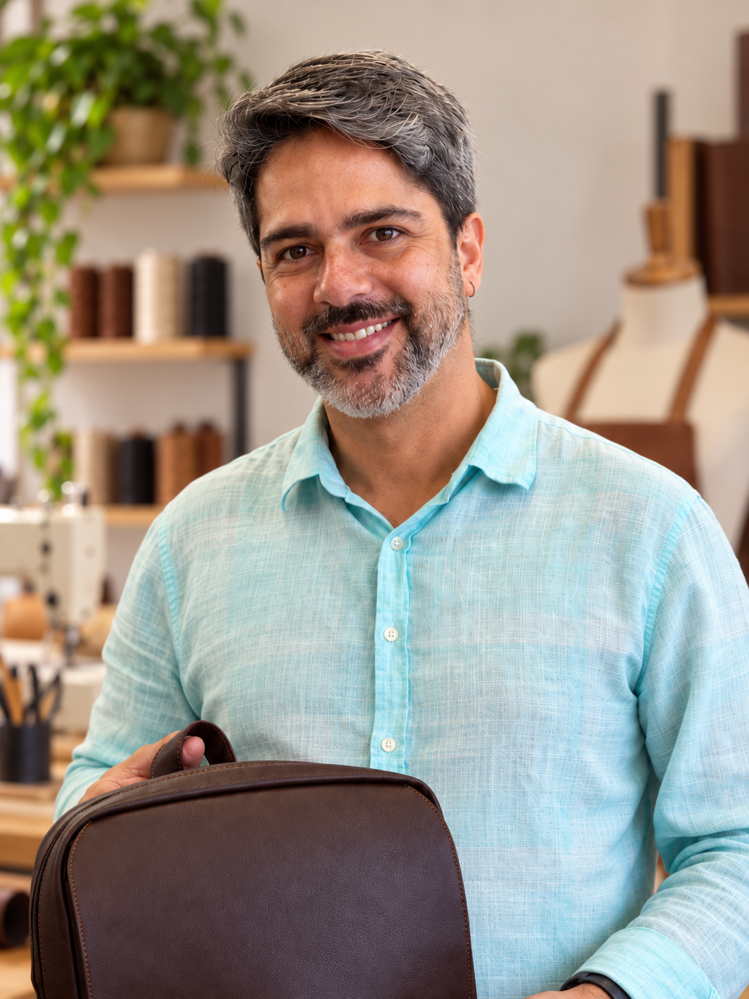 Edu Góis, professor de costura de bolsas